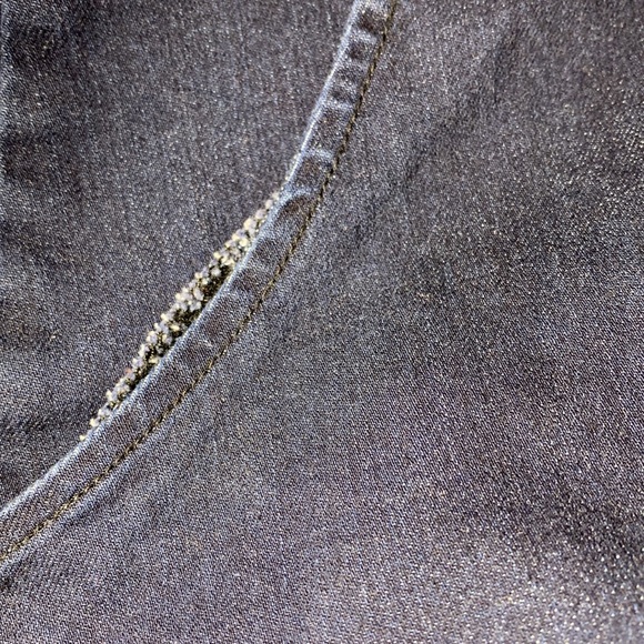 Lane Bryant stretchy blue denim skirt w/front zipper pockets (1 w/flaw) size 22 - Picture 9 of 10